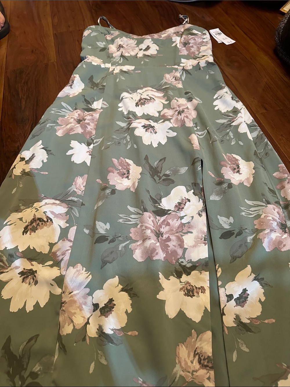 Abercrombie & Fitch Sage Green Floral Slip Maxi Dress - Picture 5 of 7
